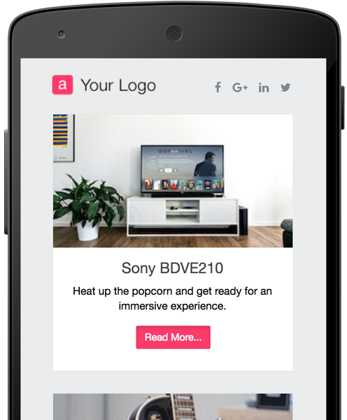 Templat email untuk perangkat seluler